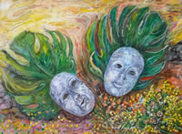 olio su tela  50 x 70  Maschere 2003