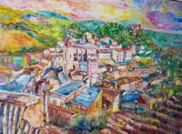 olio su tela  100 x 150  Veduta di Montecelio 1997