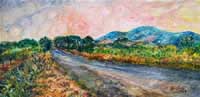 olio su tela 30 x 60 La strada 2001