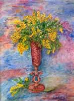 olio su tela 40 x 60 Vaso con mimose 2006