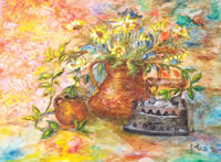 olio su tela  60 x 50  Oggetti della memoria 1996