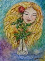 Olio su tela 40x60   L'ultima rosa 2007