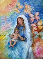 olio su tela 50 x 70 Madonna con bambino 2006