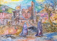 olio su tela  60 x 50 Donne di Kabul 2002